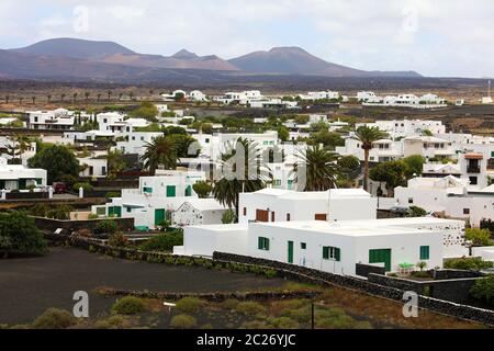 Yaiza, a picturesque small village on Lanzarote island, Canary islands, Spain Stock Photo