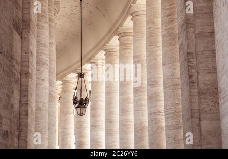 Doric colonnades, four columns deep in St. Peter's Square, Vatican Stock Photo