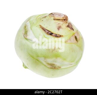 fresh ripe root of kohlrabi cabbage isolated on white background Stock Photo