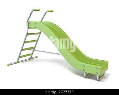 Green children slide 3D Stock Photo