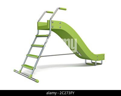 Green children slide 3D Stock Photo