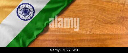 National flag of India on wooden background Stock Photo - Alamy