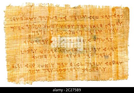 The Phœnician manuscript. The most first Alphabet in The World, Proto-writing. The Middle East, c.1500–1200 B.C. Ancient papy Stock Photo