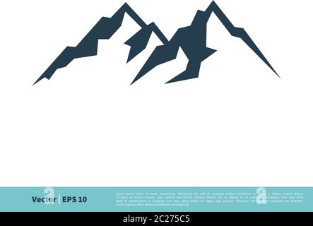 Mountain, Volcano, Summit, Peak Icon Vector Logo Template Illustration Design. Vector EPS 10. Stock Vector