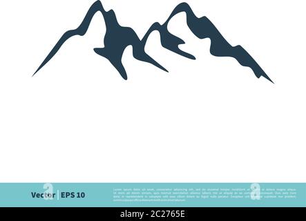Mountain, Volcano, Summit, Peak Icon Vector Logo Template Illustration Design. Vector EPS 10. Stock Vector
