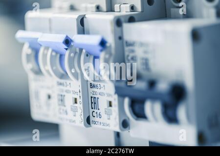 Electric Supply Switchers Stock Photo