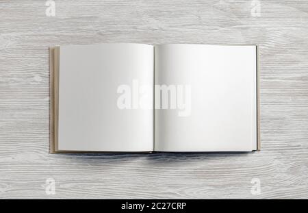Opened blank booklet Stock Photo