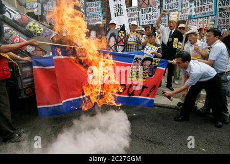 July 8, 2009, Seoul, SOUTH KOREA: June 17, 2020-Seoul, South Korea-In This pictures is File Photos. Korean War Veterans shout slogans during a anti-NK rally in Seoul, South Korea. North Korea said Wednesday it has rejected South Korea's offer to send special envoys and will redeploy troops to two inter-Korean business zones near the border, unrelentingly ratcheting up tensions a day after the regime blew up a joint liaison office. The North's disclosure of its rejection of the special envoy proposal shows the regime has no intention to defuse tensions through dialogue and will carry out a seri Stock Photo