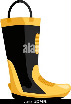 Fire boots isolated on white background. Firefighter protective clothing in flat style. Simple vector illustration Stock Vector
