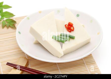 Japanese food, Kouya tofu cuisine on white background ã€€ Stock Photo