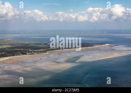 Foehr Island, Aerial Photo of the Schleswig-Holstein Wadden Sea National Park in Germany Stock Photo