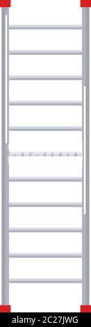 Metal ladder in flat design on white background. Step ladder icon. Vector illustration Stock Vector