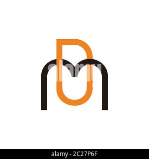 letter md linked colorful geometric design logo vector Stock Vector