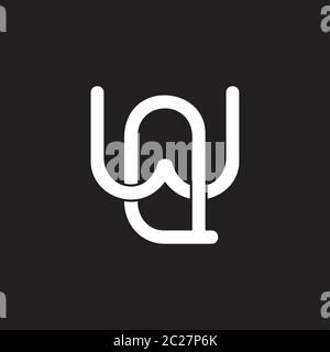 letter wq simple overlapping line symbol logo vector Stock Vector