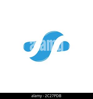 simple letter s geometric water splash symbol logo vector Stock Vector