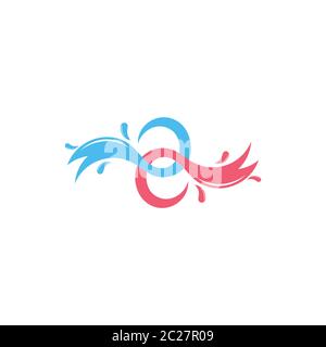 linked water splash symbol vector Stock Vector