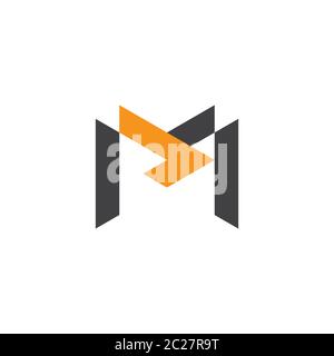 letter m arrow geometric line logo vector Stock Vector