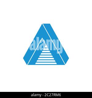 letter a 3d arrow staircase symbol logo vector Stock Vector
