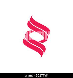 twist 3d movement ribbon curves logo vector Stock Vector
