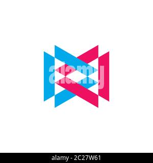 letter dd linked triangle geometric logo vector Stock Vector