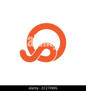 letter o simple loop curves line geometric logo vector Stock Vector