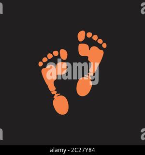 foot step print in mud symbol logo vector Stock Vector