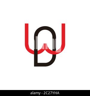 letter wd linked colorful design logo vector Stock Vector