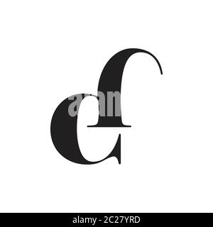 letter ed simple linked curve logo vector Stock Vector