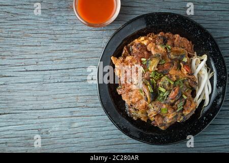 mussel omelette Stock Photo