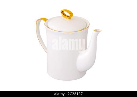 Teapot or Tea Pot Made with Ceramic Isolated on White Background Stock Photo