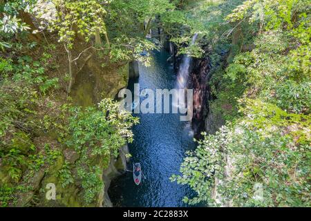 Takachiho gorge and Manai waterfall in Miyazaki, Japan Stock Photo