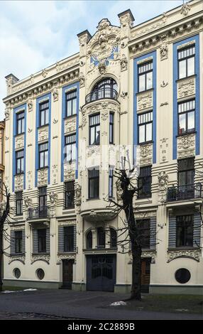 the building in Art Nouveau style, Riga Stock Photo