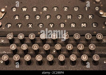 Enigma German Coding Machine Keyboard Buttons Stock Photo