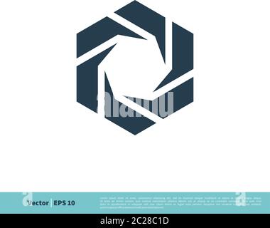 Camera Lens Icon Vector Logo Template Illustration Design. Vector EPS 10. Stock Vector