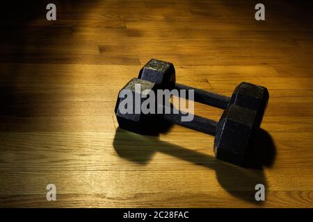 Two 15 Pound Weights Stock Photo