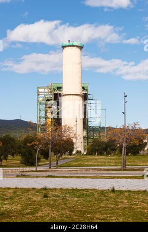 Decommission of the thermal power plant of Cubelles, Barcelona, Spain. Stock Photo