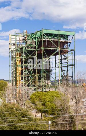 Dismantlement of the thermal power plant of Cubelles, Barcelona, Spain. Stock Photo