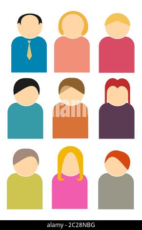 Vector head icons Stock Vector