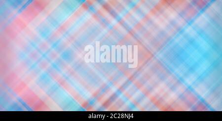 Abstract soft pattern of pastel blue and pink diagonal checkered lines. Smooth textile textured background. Color of the year 2019 - Living Coral. Cre Stock Photo