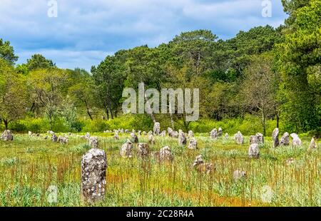 Alignements de Carnac - Carnac stones in Carnac, France Stock Photo