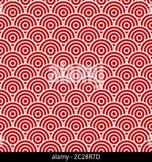 Seamless geometric abstract red and white pattern with targets. Vector illustration Stock Vector
