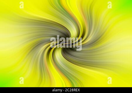 Green and yellow twirl spiral effect as a colorful decorative pattern or background Stock Photo
