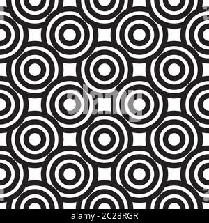 Black and white simple seamless pattern with circles for textile, fabric, wallpaper, print, wrapping paper. Vector illustration Stock Vector