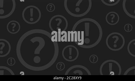 Questions and answers background. Seamless pattern with question and exclamation marks. Education pattern. Vector illustration Stock Vector