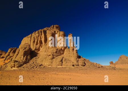 Abstract Rock formation at Tamezguida , Tassili nAjjer national park, Algeria Stock Photo