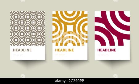Set of creative geometric vip posters. Business Card. Booklet, Flyer, Brochure, Annual Report Cover with geometric Shapes. Trendy backgrounds Stock Vector