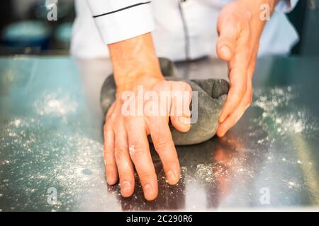 Pasta making process Stock Photo