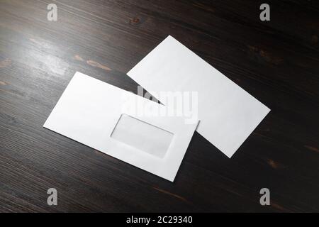 Two blank envelopes Stock Photo