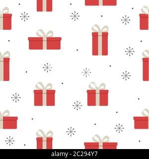 Christmas Winter seamless vector pattern with presents. Part of Christmas backgrounds collection with gifts. Stock Vector