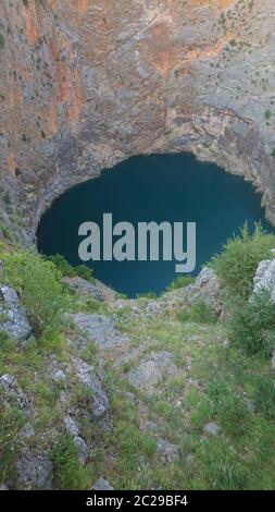 Red lake Imotski in Croatia Stock Photo